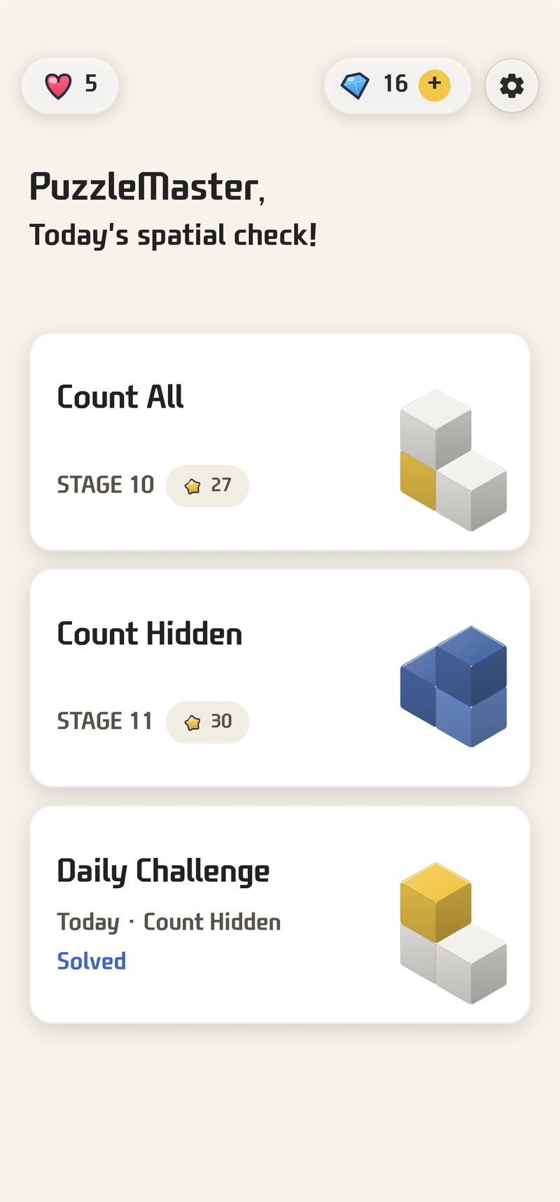HIDDEN BLOCKS home screen